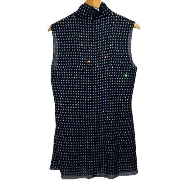 16ARLINGTON Luna Dress US 10 UK 14 Crystal Blue Black Mini Tunic Cocktail NWT - Picture 9 of 15